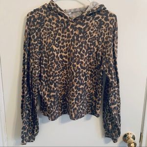 Leopard Cropped Hoodie